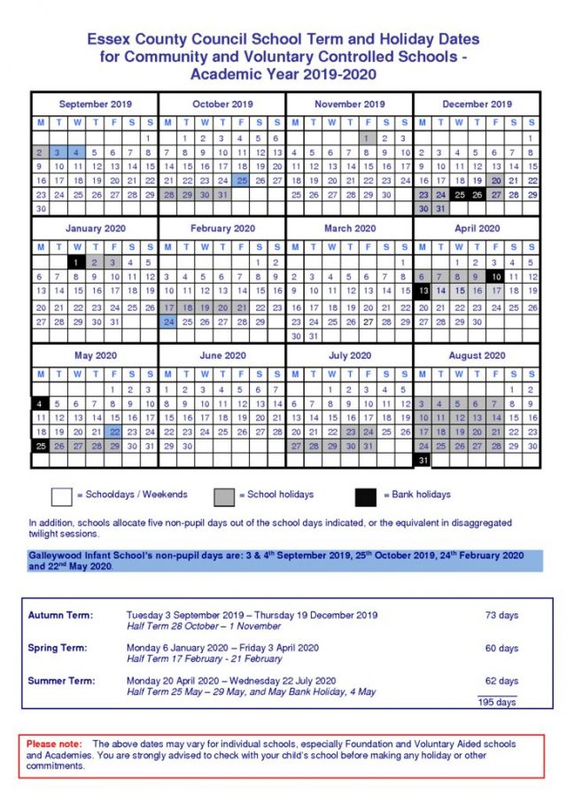 Term Dates – Galleywood Infant School